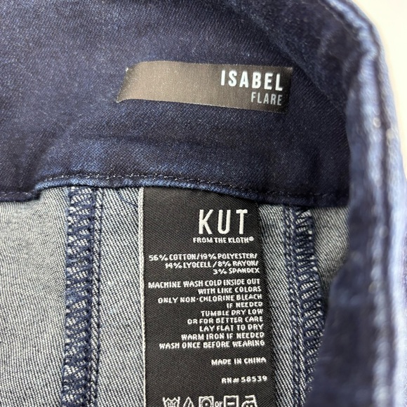 NWT Kut From The Kloth Size 6 Isabel Flare Dark Wash High Waist Wide Leg Jeans - Picture 7 of 7